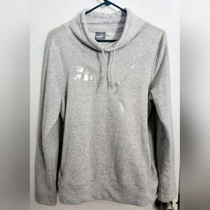 PUMA Women's Light Gray Cowl Neck Sweater. Size Large!